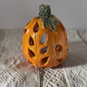 Kézzel Készített Kerámia Tök Lámpás  - otthon & lakás - dekoráció - halloween - halloweeni tök és lámpás - Meska.hu