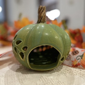 Kézzel Készített Kerámia Tök Lámpás  - otthon & életmód - dekoráció - halloween - halloweeni tök és lámpás - Meska.hu