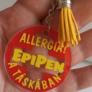 EpiPen jelölő - kulcstartó, Táska & Tok, Kulcstartó & Táskadísz, Táskaakasztó, Fotó, grafika, rajz, illusztráció, Decoupage, transzfer és szalvétatechnika, MESKA