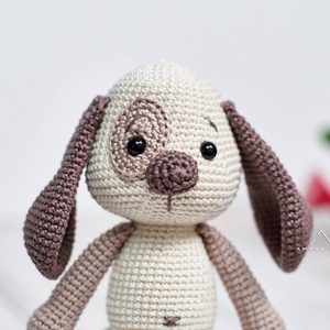 Horgolt foltos Henry kutyus, amigurumi kutya - játék & sport - plüssállat & játékfigura - kutya - Meska.hu