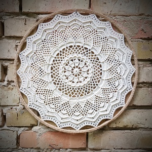 Horgolt mandala falidísz 45 cm, Otthon & Életmód, Dekoráció, Fali és függő dekoráció, Álomfogó, Horgolás, Csomózás, MESKA