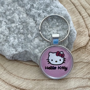 Üveglencsés fém kulcstartó - Hello Kitty, Táska & Tok, Kulcstartó & Táskadísz, Kulcstartó, Üvegművészet, MESKA