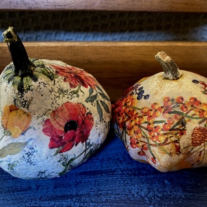 Dísztök új ruhában, Otthon & Lakás, Dekoráció, Halloween, Halloweeni tök és lámpás, Decoupage, transzfer és szalvétatechnika, MESKA