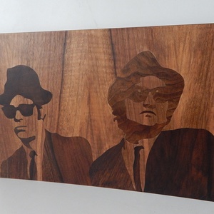 Blues Brothers fanart fa intarzia, Otthon & Életmód, Dekoráció, Kép & Falikép, Fából készült kép, Famegmunkálás, MESKA