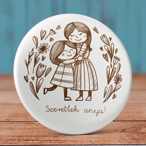 Anya mágnes -  szeretlek anya hűtőmágnes - anyu mágnes -  virág mágnes - vintage - anyák napja- szív - anyu - mama, Otthon & Lakás, Konyhafelszerelés, tálalás, Konyhai dekoráció, Hűtőmágnes, Fotó, grafika, rajz, illusztráció, MESKA