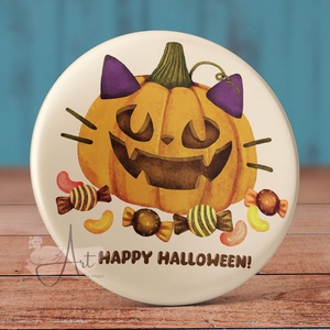 Halloween tök kitűző - tök bross - kitűző - őszi bross - pók kitűző - cuki - tök - halloween - pókháló - ékszer - kitűző és bross - kitűző - Meska.hu