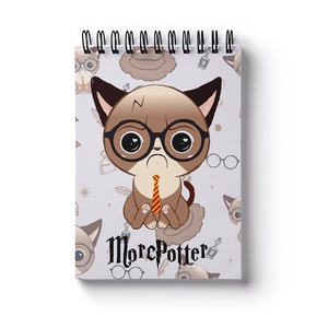 Morcpotter füzet - cuki notesz - grumpy cat - cica - macska - harry potter - jegyzetfüzet - varázsló - morcos cica - a6, Otthon & Lakás, Papír írószer, Jegyzetfüzet & Napló, Fotó, grafika, rajz, illusztráció, Mindenmás, MESKA