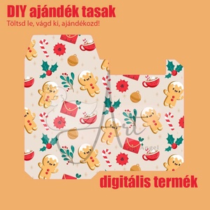 DIY papír doboz - ajándék doboz - csináld magad ajándék doboz - ékszer doboz - papír doboz - mézeskalács - karácsony box, Ékszer, Ékszertartó, Ékszerdoboz, Fotó, grafika, rajz, illusztráció, MESKA