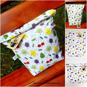 Uzsonnás zsák mosolygós gyümölcsös Roll-up lunch bag, Táska & Tok, Uzsonna- & Ebéd tartó, Ebéd tasak, doboz, Varrás, Patchwork, foltvarrás, MESKA