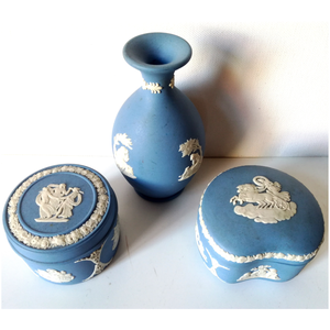 Vintage Wedgwood porcelán bombonierek és miniváza - otthon & életmód - dekoráció - asztal és polc dekoráció - dekorációs tál, tartó - Meska.hu