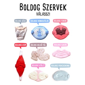 BOLDOG SZERVEK >> gége torok hangszál belő fül ajkak száj izom ízület porc porckorong hűtőmágnes dísz karácsonyfa kabala, DIY (Csináld magad), Egységcsomag, Kerámia, Gyurma, MESKA