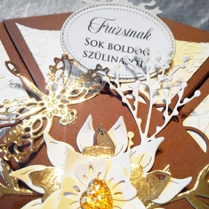 Goldflower papírtorta díszdoboz 10 szeletes - esküvő - emlék & ajándék - doboz - Meska.hu