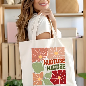 Nurture Nature Vászontáska  Gondozd a Természetet, Virágos Dizájn, Táska & Tok, Bevásárlás & Shopper táska, Shopper, textiltáska, szatyor, , MESKA