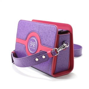 Ariane lila-pink bőr crossbody táska - Meska.hu