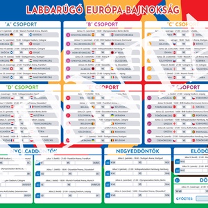 2024 Foci EB Meccs Naptár, Menetrend - magyar nyelvű (EURO2) - művészet - grafika & illusztráció - digitális - Meska.hu