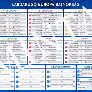 2024 Foci EB Meccs Naptár, Menetrend - magyar nyelvű (BLUE1) - művészet - grafika & illusztráció - digitális - Meska.hu