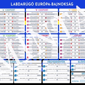 2024 Foci EB Meccs Naptár, Menetrend - magyar nyelvű (BLUE2) - művészet - grafika & illusztráció - digitális - Meska.hu