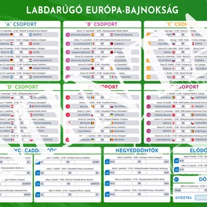 2024 Foci EB Meccs Naptár, Menetrend - magyar nyelvű (GREEN1) - művészet - grafika & illusztráció - digitális - Meska.hu