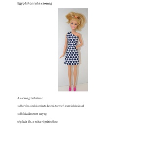 Barbie ruhakészítő csomag Egypántos ruha - diy (csináld magad) - egységcsomag - Meska.hu