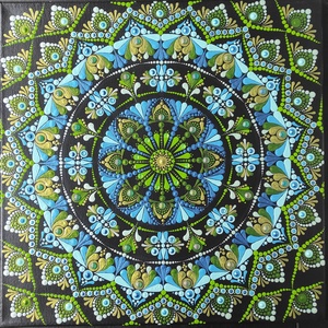 Mandala akril festmény 40x40 cm, Művészet, Festmény, Akril, Festészet, MESKA