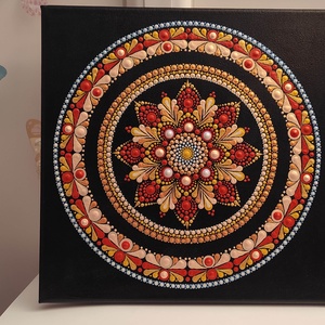 Arany és Chameleon varázsa: 30x30-as mandalafestmény ragyogó fényjátékkal - otthon & életmód - dekoráció - spiritualitás - mandala - Meska.hu