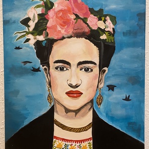 FRIDA KAHLO PORTRÉ-akril festmény, falikép, Művészet, Festmény, Akril, Festészet, MESKA