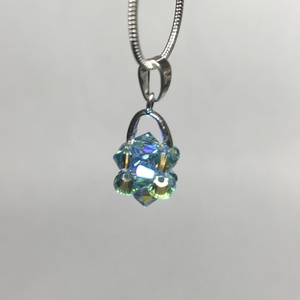 Swarovski Aquamarin AB 925 Sterling Ezüst nyaklánc medállal - Meska.hu