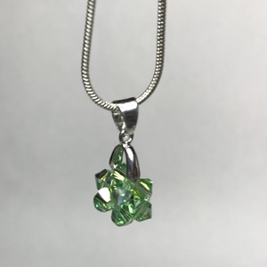 Swarovski Star Peridot AB 925 Sterling Ezüst nyaklánc medállal, Ékszer, Nyaklánc, Medálos nyaklánc, Gyöngyfűzés, gyöngyhímzés, Ékszerkészítés, MESKA