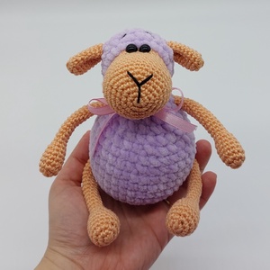 Pihe-puha amigurumi bárányka - játék & sport - plüssállat & játékfigura - plüss bárány - Meska.hu