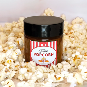 Toffee Popcorn illatgyertya 120g, édesség gyertya, szójagyertya barátnőnek, kollégának  - Meska.hu