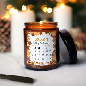 Adventi Naptár Gyertya -200g, Adventi Kalendárium Illatgyertya barátnőnek, szülőknek, tiniknek, Karácsony, Adventi díszek, Adventi naptár, Gyertya-, mécseskészítés, MESKA