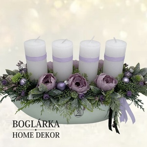 Adventi asztaldísz fehér gyertyákkal, Karácsony, Adventi díszek, Adventi ablakdekoráció, Mindenmás, MESKA