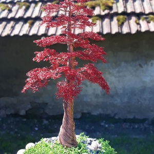 Fenyő alakú drót bonsai - otthon & életmód - dekoráció - asztal és polc dekoráció - bonsai - Meska.hu