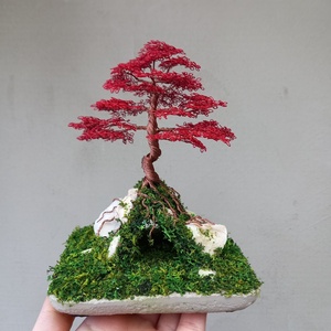 Mohás domb és drót bonsai, Otthon & Életmód, Dekoráció, Asztal és polc dekoráció, Asztaldísz, Mindenmás, Fémmegmunkálás, MESKA