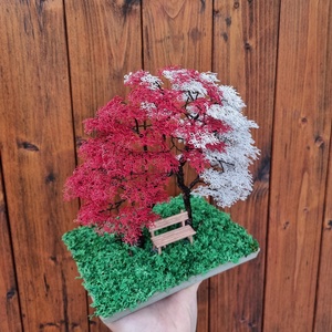 Két színű összefonódó drót bonsai - otthon & életmód - dekoráció - asztal és polc dekoráció - gyöngyfa, ásványfa - Meska.hu