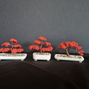 Mini bonsai fák 3db - otthon & életmód - dekoráció - asztal és polc dekoráció - bonsai - Meska.hu