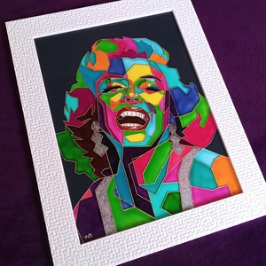 Marilyn Monroe - popart - üvegre festett falikép, festmény (30x40cm) - művészet - festmény - üvegfestmény - Meska.hu