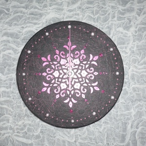 Pink mandala - egyedi, festett fa falióra - otthon & életmód - dekoráció - fali és függő dekoráció - falióra & óra - Meska.hu