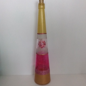 Pink-arany üveglámpás - egyedi festett üveg bottlelamp - otthon & életmód - lámpa - hangulatlámpa - Meska.hu