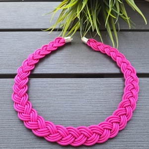 Magenta színű fonott paracord nyaklánc, Ékszer, Nyaklánc, Medál nélküli nyaklánc, Ékszerkészítés, MESKA