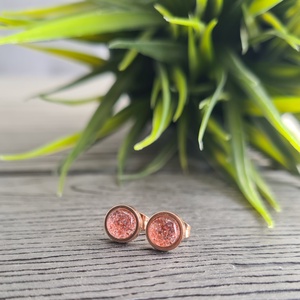 Csillogó rózsaszín - rosegold nemesacél MINI fülbevaló, Ékszer, Fülbevaló, Pötty fülbevaló, Ékszerkészítés, MESKA