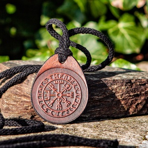 Vegvisir bőr medál - Viking stílus, Táska & Tok, Kulcstartó & Táskadísz, Kulcstartó, Bőrművesség, MESKA