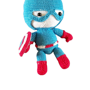 Amerika kapitánya szuperhős horgolt amigurumi figura, Játék & Sport, Plüssállat & Játékfigura, Más figura, Horgolás, MESKA