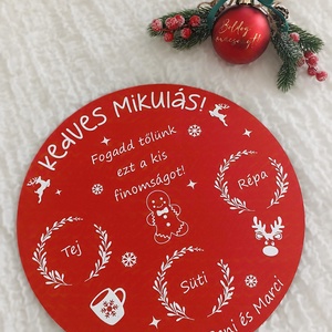 Mikulásváró tálca, Karácsony, Mikulás, Mikulás ajándékok, Festett tárgyak, Famegmunkálás, MESKA