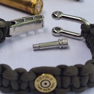 7 mm , 1-Lövetű Töltény paracord karkötő, Vadászékszer - ékszer - karkötő - fonott karkötő - Meska.hu