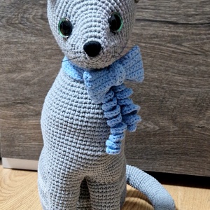 Amigurumi technikával kézzel horgolt Élethű cica 40cm magas  - Meska.hu