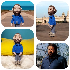 Amigurumi technikával horgolt Hasonmás figura: Bud Spencer  - játék & sport - plüssállat & játékfigura - ember - Meska.hu