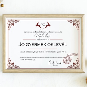 Jó gyermek oklevél csomag  névre szóló (boríték, ajándékkísérő, oklevél) - karácsony - mikulás - mikulás ajándékok - Meska.hu