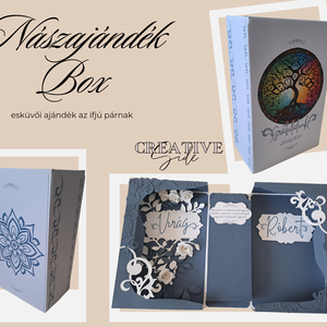 Nászajándék box papírból,  mágnessel záródó , Esküvő, Emlék & Ajándék, Nászajándék, Pénzátadó doboz, Papírművészet, MESKA