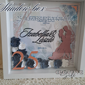 Shadow box - Házassági évforduló - Györgyi 3D Képkeretei -, Otthon & Életmód, Dekoráció, Kép & Falikép, 3d képek, Papírművészet, MESKA